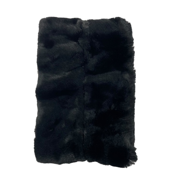 Badgely Mischka Fur Scarf OS Black - Picture 6 of 11